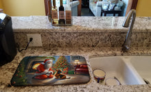 Load image into Gallery viewer, Dachshund and Santa Claus Dish Drying Mat