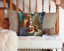 Load image into Gallery viewer, Dachshund and Santa Claus Throw Pillow - 14x14 Decorative Pillow – Art for Your Home &amp; Patio
