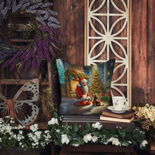 Load image into Gallery viewer, Dachshund and Santa Claus Throw Pillow - 14x14 Decorative Pillow – Art for Your Home &amp; Patio