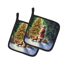 Load image into Gallery viewer, Dachshund and Santa Claus Pot Holders - Set of 2 Decorative Kitchen Helpers | Made in the USA
