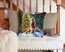 Load image into Gallery viewer, Dachshund and Santa Claus Throw Pillow - 14x14 Decorative Pillow – Art for Your Home &amp; Patio