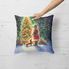Load image into Gallery viewer, Dachshund and Santa Claus Throw Pillow