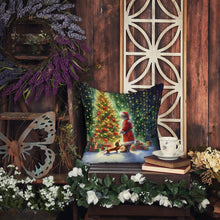 Load image into Gallery viewer, Dachshund and Santa Claus Throw Pillow