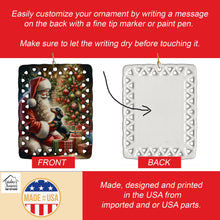 Load image into Gallery viewer, Dachshund and Santa Claus Porcelain Ornament