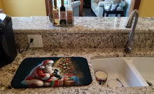 Load image into Gallery viewer, Dachshund and Santa Claus Dish Drying Mat