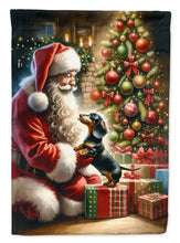 Load image into Gallery viewer, Dachshund with Santa Garden Flag – Christmas Dog Yard Decor