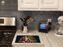 Load image into Gallery viewer, Dachshund and Santa Claus Glass Cutting Boards – Durable, Decorative Kitchen Art