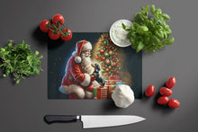 Load image into Gallery viewer, Dachshund and Santa Claus Glass Cutting Boards – Durable, Decorative Kitchen Art