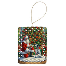 Load image into Gallery viewer, Dalmatian and Santa Claus Porcelain Ornament