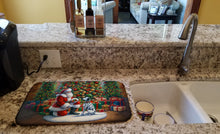 Load image into Gallery viewer, Dalmatian and Santa Claus Dish Drying Mat