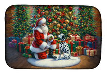 Load image into Gallery viewer, Dalmatian and Santa Claus Dish Drying Mat