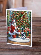 Load image into Gallery viewer, Dalmatian and Santa Claus Greeting Cards - Blank Note Cards – 8-Pack of Artist-Designed Cards with Envelopes