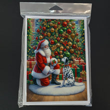 Load image into Gallery viewer, Dalmatian and Santa Claus Greeting Cards - Blank Note Cards – 8-Pack of Artist-Designed Cards with Envelopes