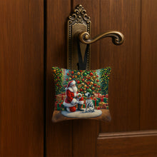 Load image into Gallery viewer, Dalmatian and Santa Claus Hanging Square Fabric Ornament 3.5 × 3.5