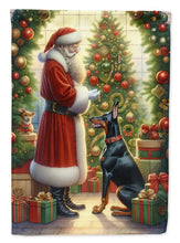 Load image into Gallery viewer, Doberman Pinscher and Santa Claus House Flag