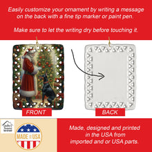 Load image into Gallery viewer, Doberman Pinscher and Santa Claus Porcelain Ornament