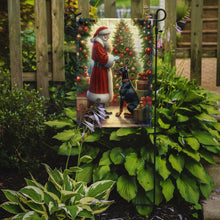 Load image into Gallery viewer, Doberman Pinscher with Santa Garden Flag – Christmas Dog Yard Decor