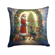 Load image into Gallery viewer, Doberman Pinscher and Santa Claus Throw Pillow - 14x14 Decorative Pillow – Art for Your Home &amp; Patio