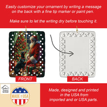 Load image into Gallery viewer, Doberman Pinscher and Santa Claus Porcelain Ornament