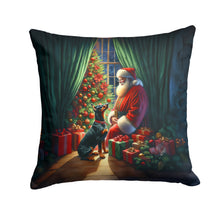 Load image into Gallery viewer, Doberman Pinscher and Santa Claus Throw Pillow - 14x14 Decorative Pillow – Art for Your Home &amp; Patio