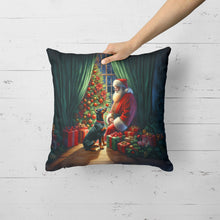 Load image into Gallery viewer, Doberman Pinscher and Santa Claus Throw Pillow
