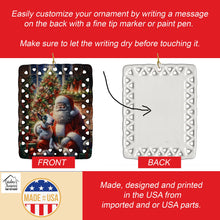 Load image into Gallery viewer, English Bull Terrier and Santa Claus Porcelain Ornament