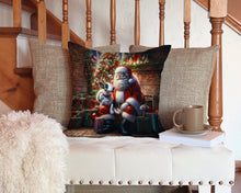 Load image into Gallery viewer, English Bull Terrier and Santa Claus Throw Pillow - 14x14 Decorative Pillow – Art for Your Home &amp; Patio