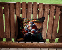Load image into Gallery viewer, English Bull Terrier and Santa Claus Throw Pillow - 14x14 Decorative Pillow – Art for Your Home &amp; Patio