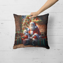 Load image into Gallery viewer, English Bull Terrier and Santa Claus Throw Pillow