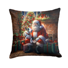 Load image into Gallery viewer, English Bull Terrier and Santa Claus Throw Pillow
