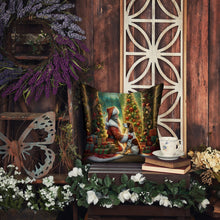 Load image into Gallery viewer, English Setter and Santa Claus Throw Pillow - 14x14 Decorative Pillow – Art for Your Home &amp; Patio