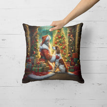 Load image into Gallery viewer, English Setter and Santa Claus Throw Pillow