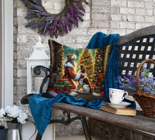 Load image into Gallery viewer, English Setter and Santa Claus Throw Pillow