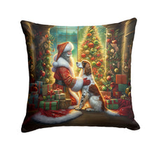 Load image into Gallery viewer, English Setter and Santa Claus Throw Pillow