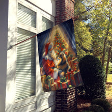 Load image into Gallery viewer, Finnish Spitz and Santa Claus House Flag