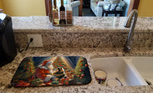 Load image into Gallery viewer, Finnish Spitz and Santa Claus Dish Drying Mat