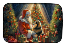 Load image into Gallery viewer, Finnish Spitz and Santa Claus Dish Drying Mat