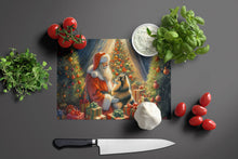 Load image into Gallery viewer, Finnish Spitz and Santa Claus Glass Cutting Boards – Durable, Decorative Kitchen Art