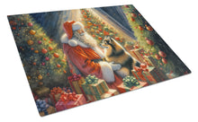 Load image into Gallery viewer, Finnish Spitz and Santa Claus Glass Cutting Boards – Durable, Decorative Kitchen Art