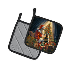 Load image into Gallery viewer, Finnish Spitz and Santa Claus Pot Holders - Set of 2 Decorative Kitchen Helpers | Made in the USA