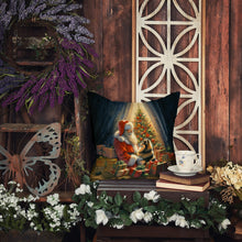 Load image into Gallery viewer, Finnish Spitz and Santa Claus Throw Pillow