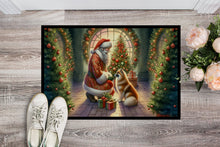 Load image into Gallery viewer, Finnish Spitz and Santa Claus Doormat-24x36 Indoor / Outdoor Rug | Made in USA