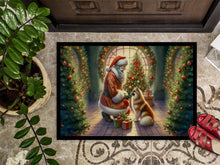 Load image into Gallery viewer, Finnish Spitz and Santa Claus Doormat - 18X27 Indoor / Outdoor Rug | Made in USA