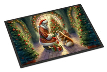 Load image into Gallery viewer, Finnish Spitz and Santa Claus Doormat - 18X27 Indoor / Outdoor Rug | Made in USA