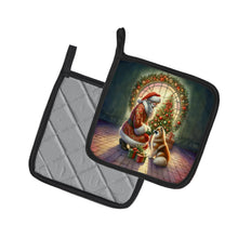 Load image into Gallery viewer, Finnish Spitz and Santa Claus Pot Holders - Set of 2 Decorative Kitchen Helpers | Made in the USA