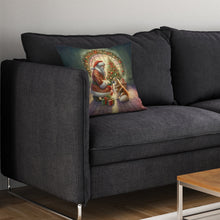 Load image into Gallery viewer, Finnish Spitz and Santa Claus Throw Pillow - 14x14 Decorative Pillow – Art for Your Home &amp; Patio