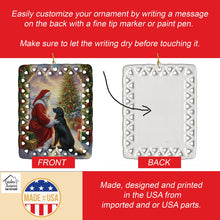 Load image into Gallery viewer, Flat-Coated Retriever and Santa Claus Porcelain Ornament