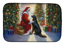 Load image into Gallery viewer, Flat-Coated Retriever and Santa Claus Dish Drying Mat