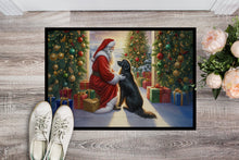 Load image into Gallery viewer, Flat-Coated Retriever and Santa Claus Doormat