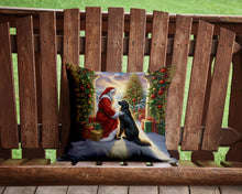 Load image into Gallery viewer, Flat-Coated Retriever and Santa Claus Throw Pillow - 14x14 Decorative Pillow – Art for Your Home &amp; Patio